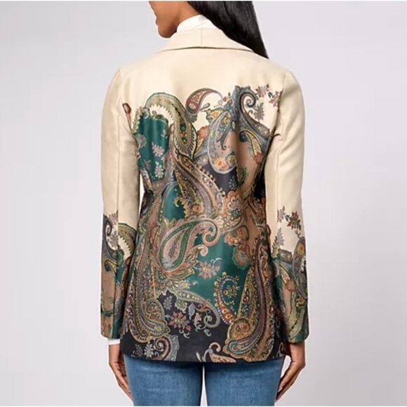 GRAVER Susan Graver Regular Printed Suede Shawl Collar Jacket 1X - Picture 2 of 11